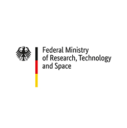 Logo of the Federal Ministry of Research, Technology and Space, showing the German eagle emblem and a vertical black-red-yellow stripe next to the text ‘Federal Ministry of Research, Technology and Space’